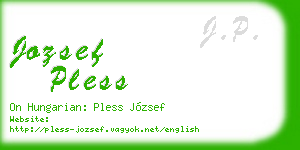 jozsef pless business card