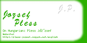 jozsef pless business card